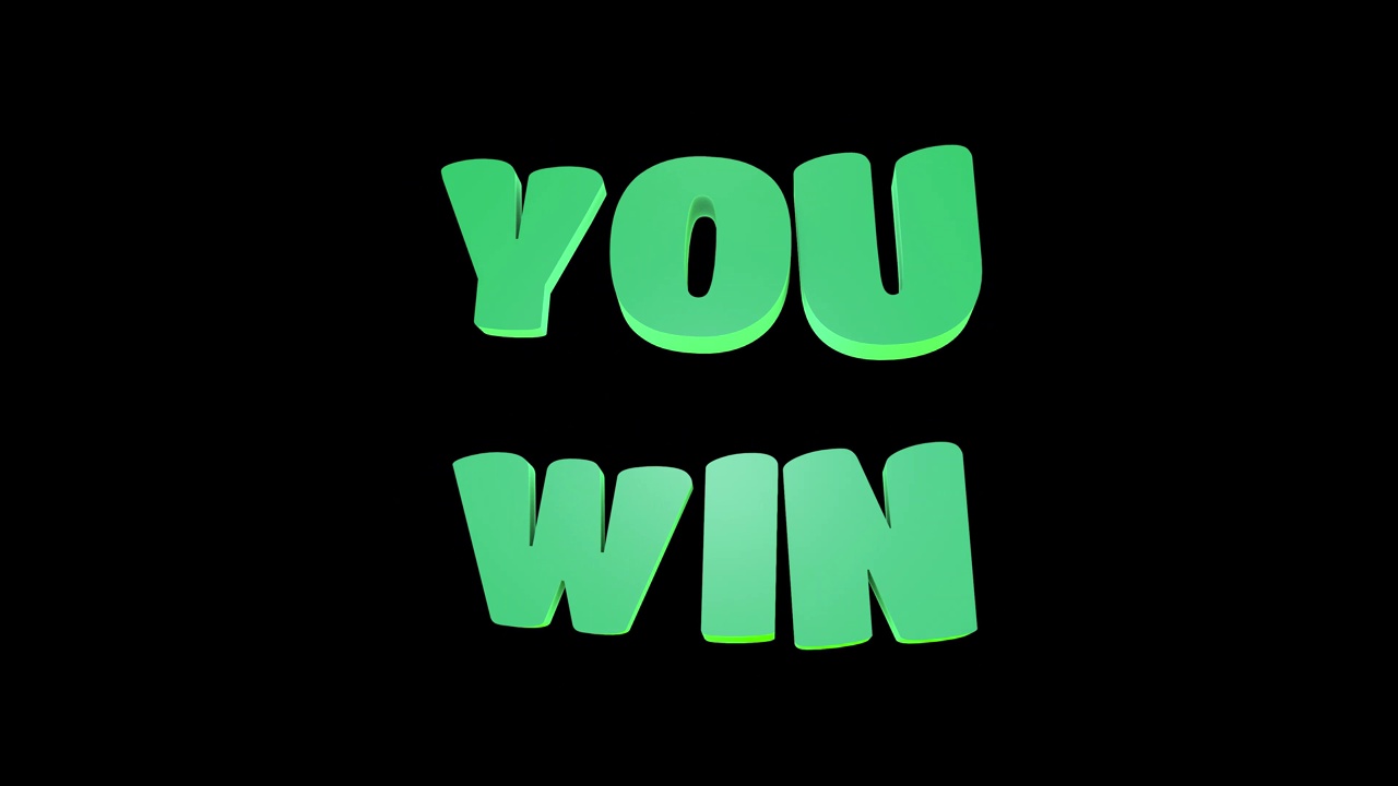 三维动画的霓虹字-你赢了。视频和网络游戏的概念，赌场。视频素材