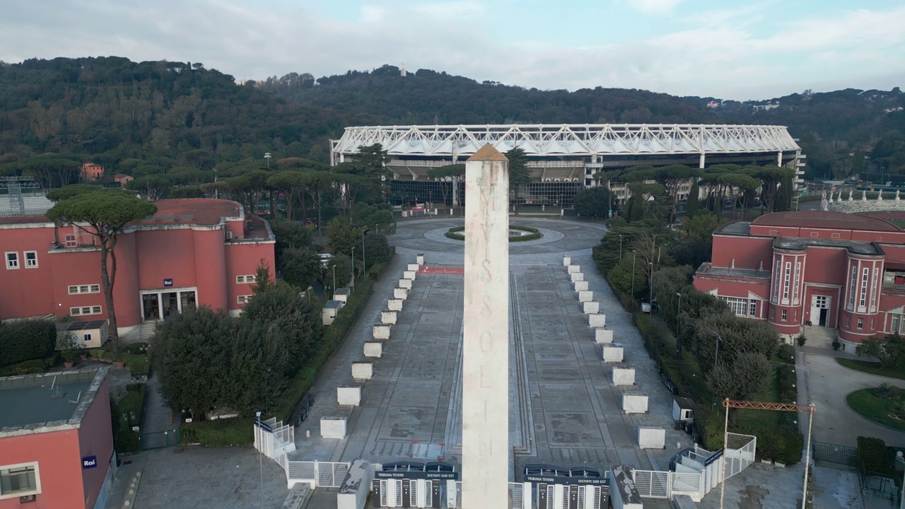 意大利罗马奥林匹克体育场鸟瞰图视频下载