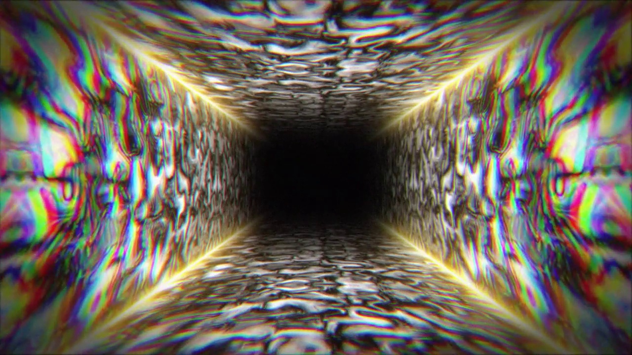 彩色霓虹灯隧道动画视频素材