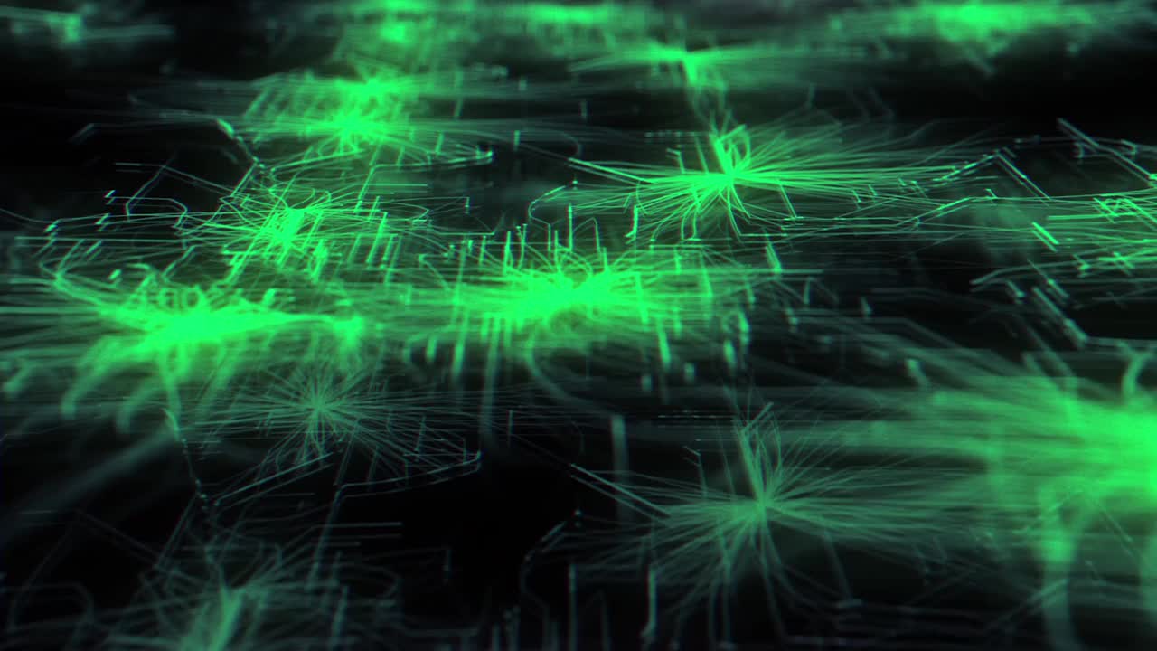 绿色发光粒子动画背景视频素材