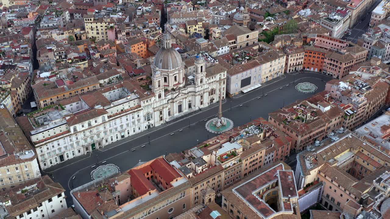意大利罗马和梵蒂冈纳沃纳广场鸟瞰图视频下载