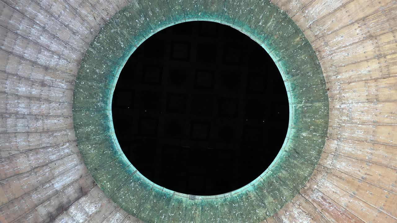 意大利罗马万神殿圆顶的无人机视图视频下载