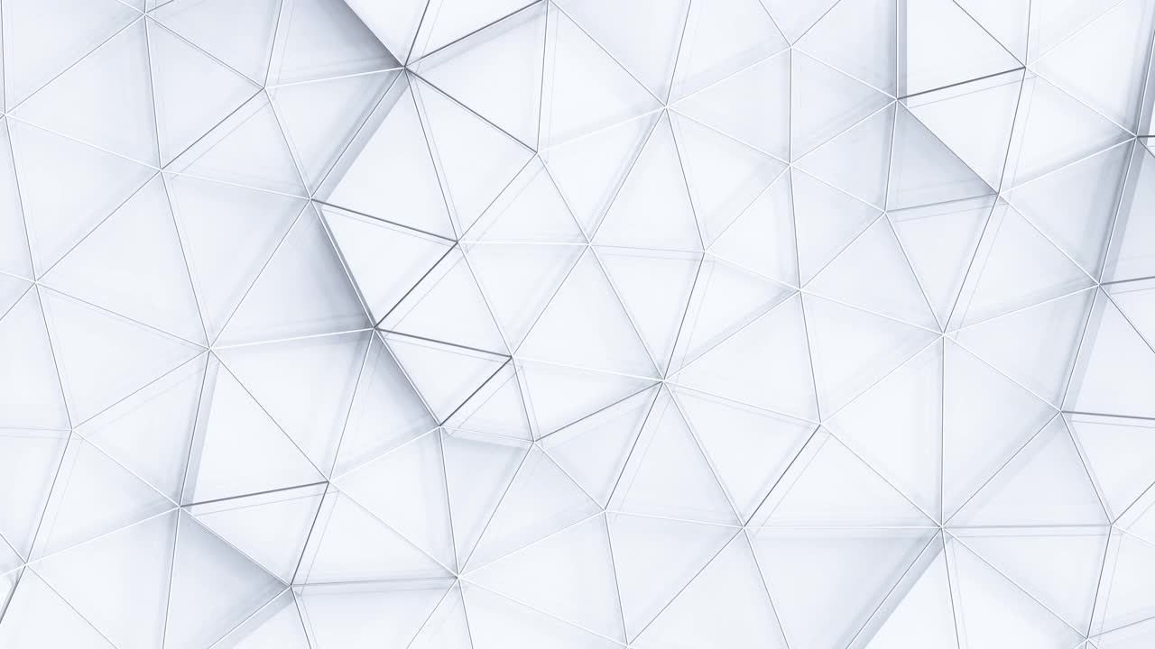 从随机移动的白色三角形和网格中抽象运动背景。抽象三角形背景。视频下载