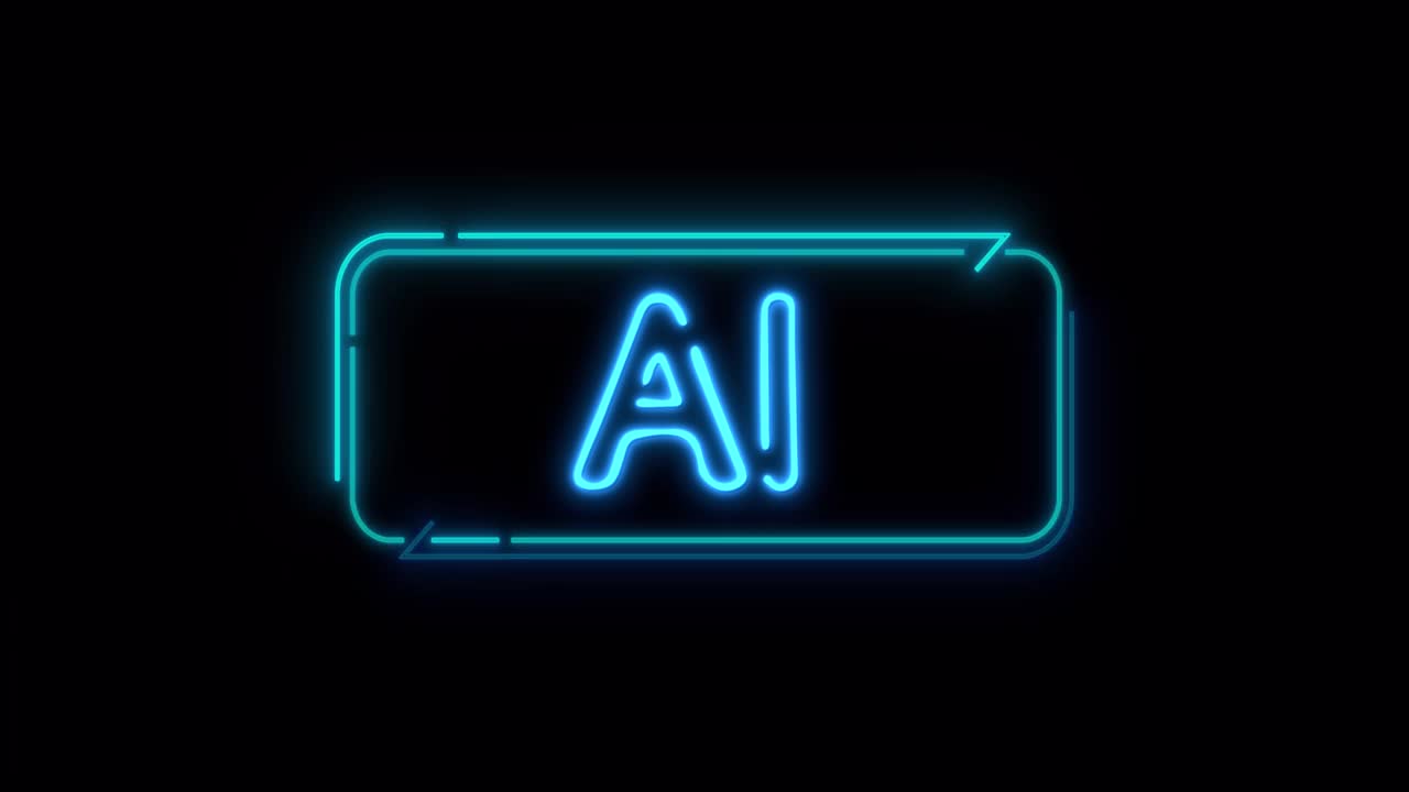 霓虹灯AI文本，循环Alpha动画概念视频下载