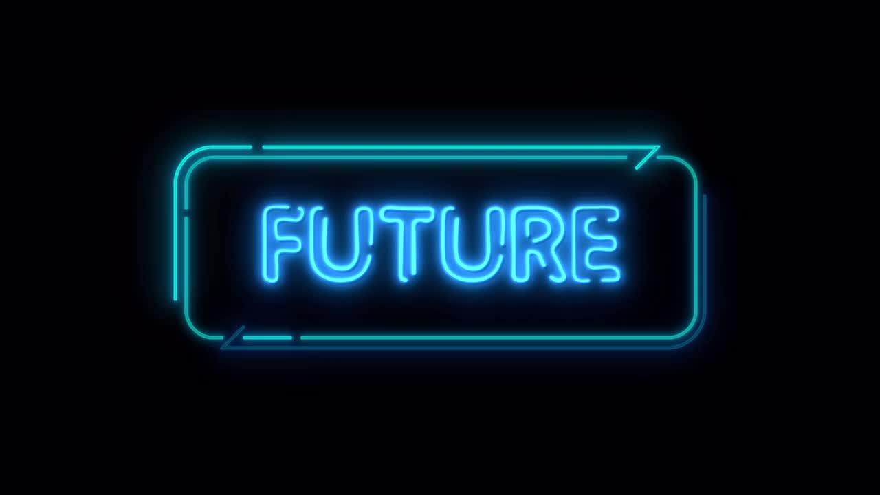 霓虹灯未来文本，循环Alpha动画视频下载