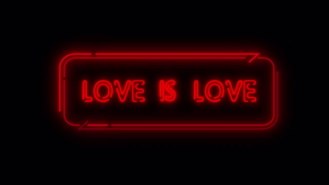 霓虹灯的爱是爱的文字，循环Alpha动画视频下载