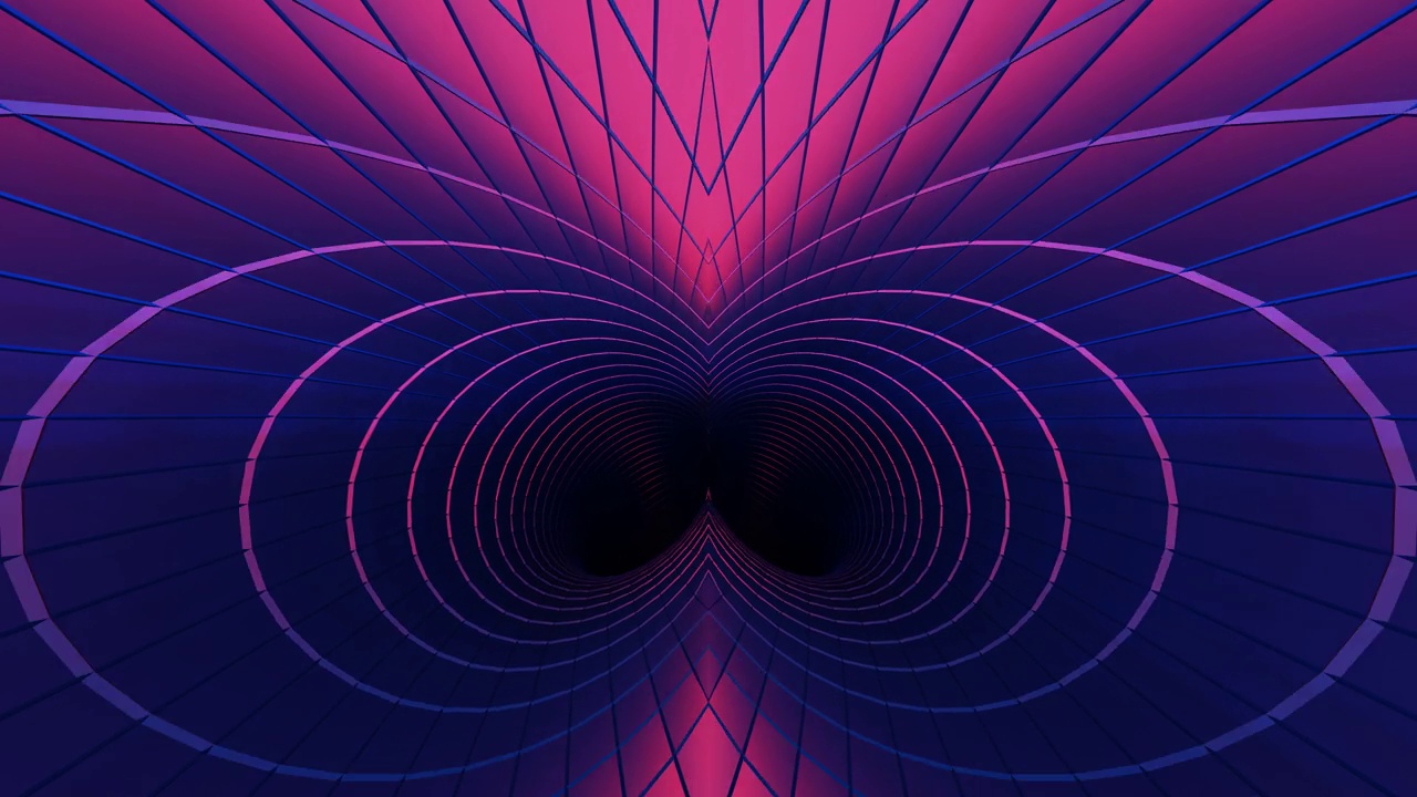 Vj循环无尽的紫蓝色速度复古隧道抽象背景视频下载