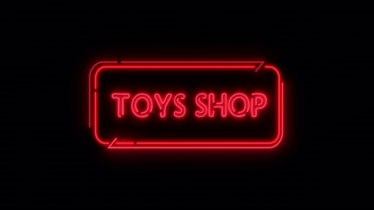霓虹玩具商店文本，循环Alpha动画视频下载