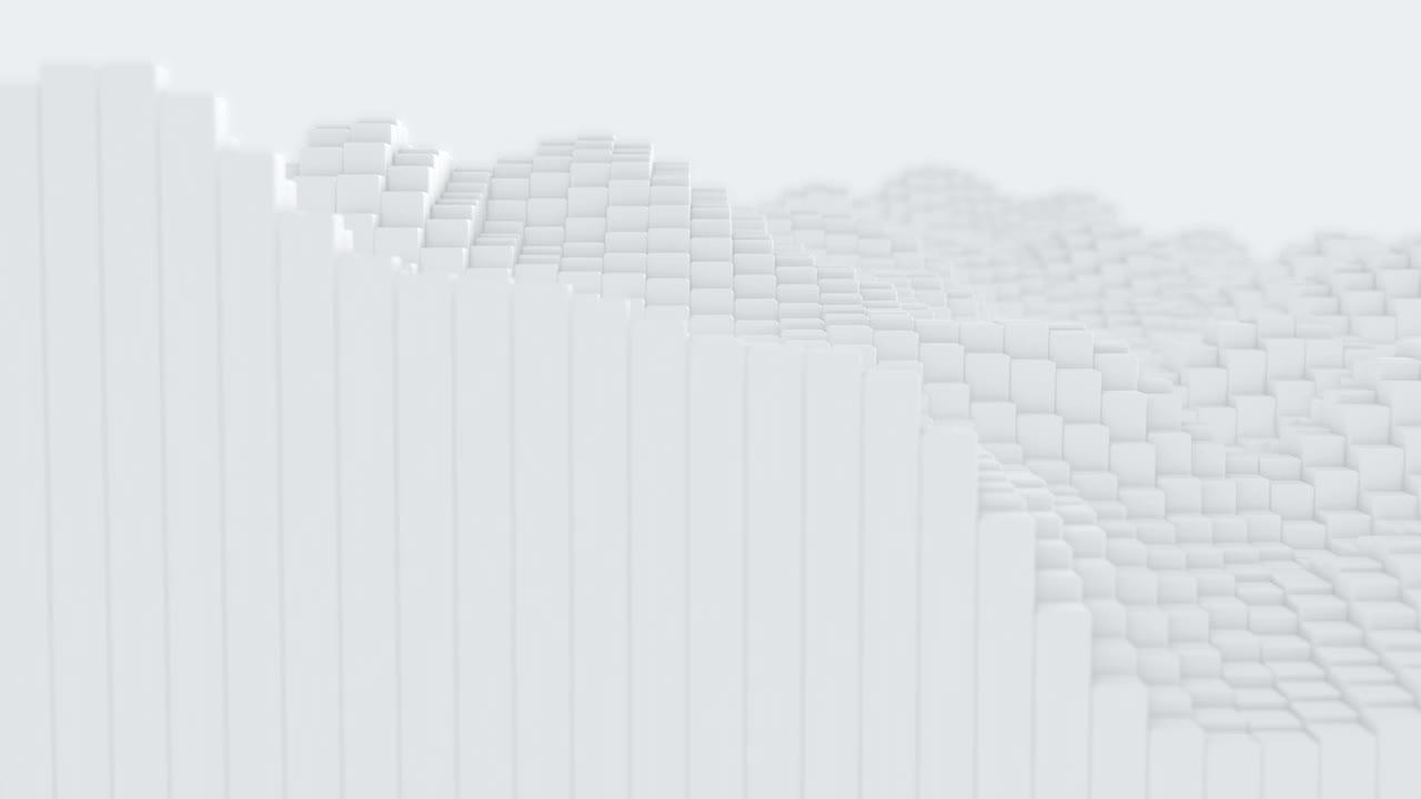 三维白色立方体几何抽象背景。无缝循环动画4k视频下载