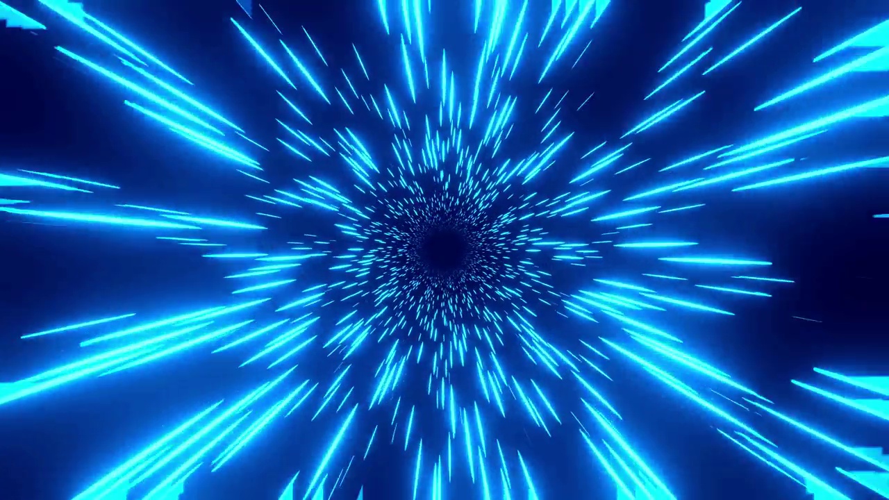 蓝色超光速隧道。抽象创意宇宙科幻3D视频。毛圈的视频。超高速跳跃。叠加背景。无缝的动画。未来主义和令人印象深刻的设计视频下载