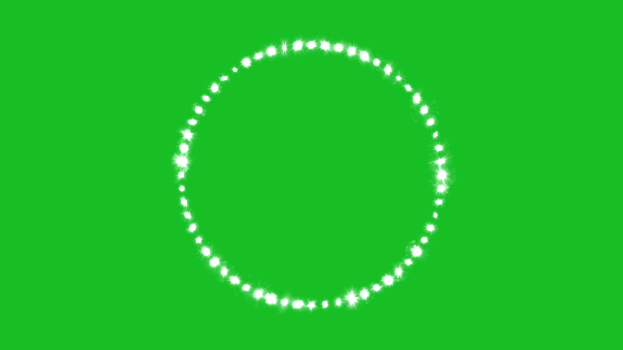圆形闪闪发光的颗粒在绿色屏幕背景运动图形效果。视频下载