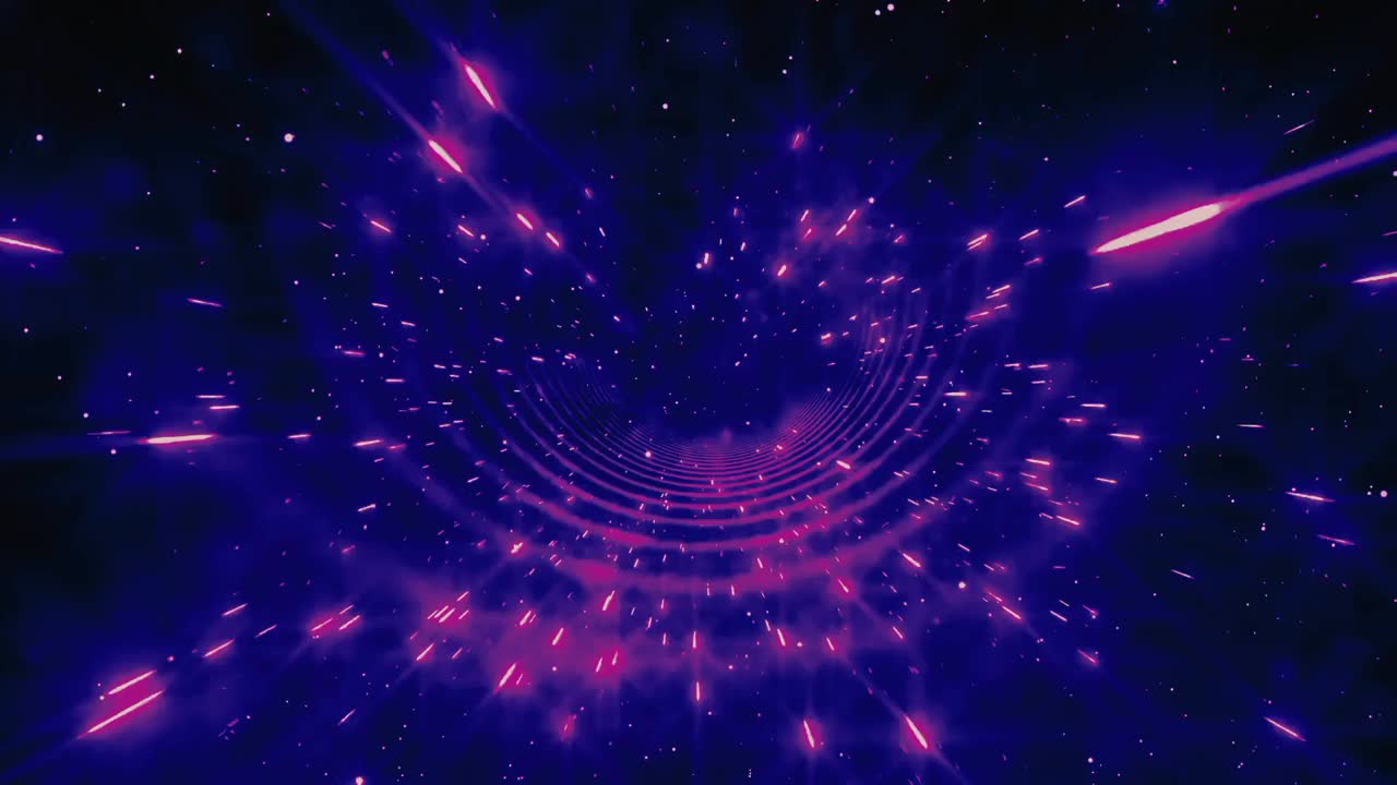 蓝色闪闪发光的星系粒子动画视频素材