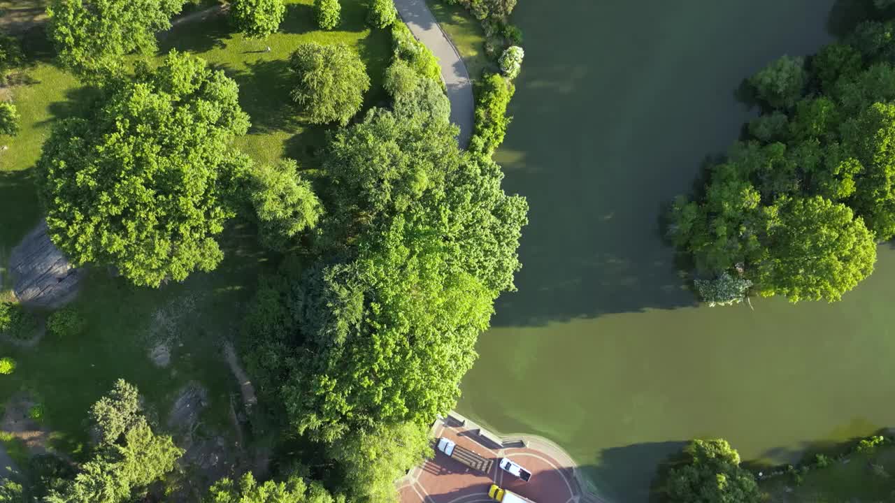 美国纽约曼哈顿中央公园鸟瞰图视频素材