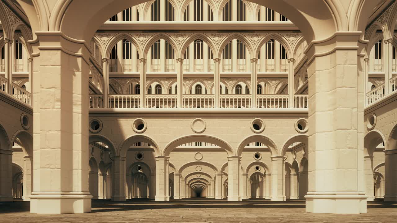 威尼斯风格的未来主义无限宫殿视频下载