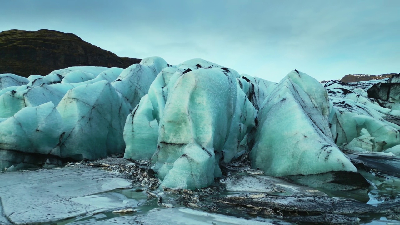 钻石瓦特纳冰川团块视频下载