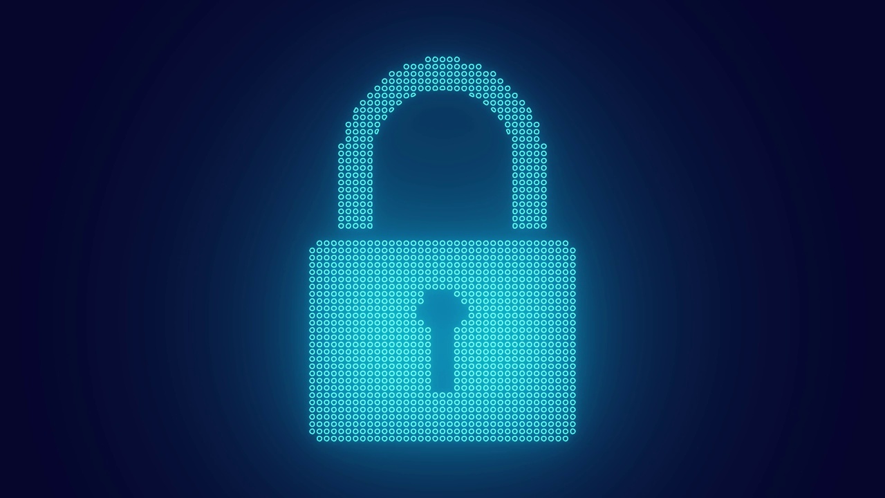 挂锁数据安全认证网络安全概念动画视频素材