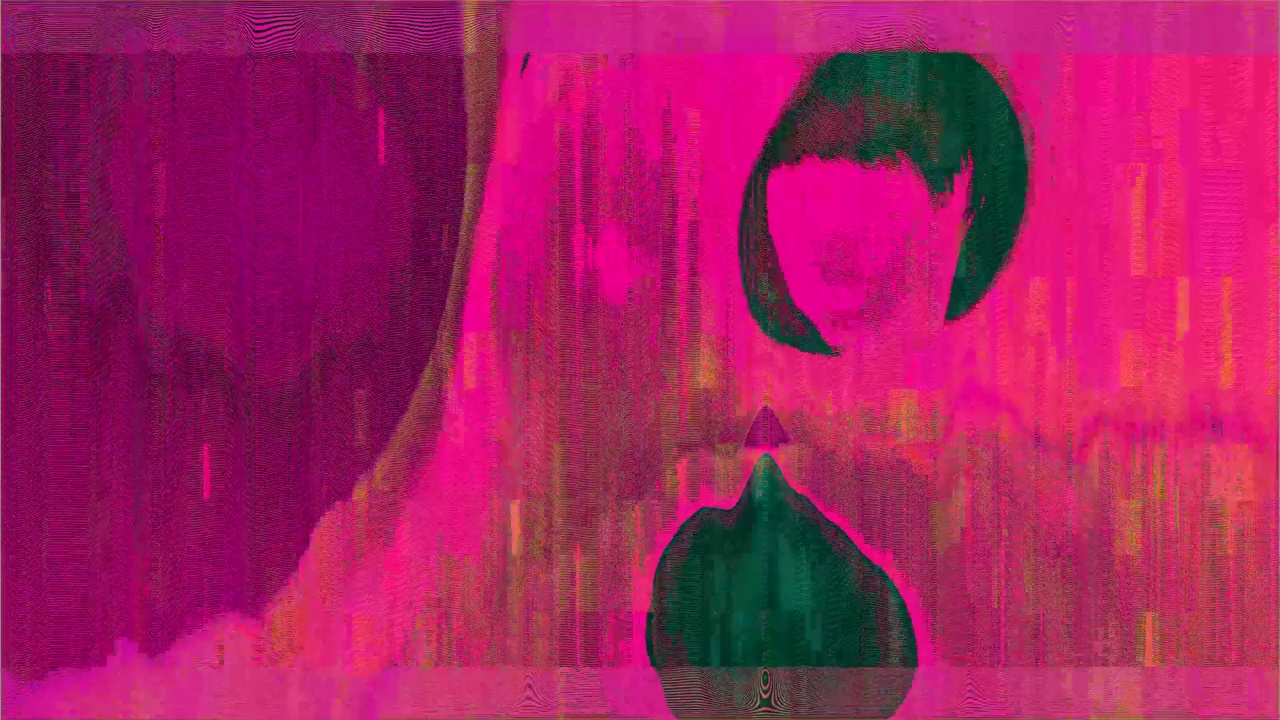 粉红色的故障屏幕与噪音循环动画。视频素材