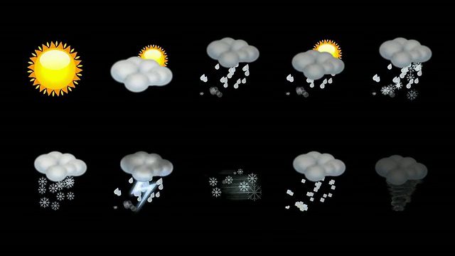 天气动画图标集。循环视频素材