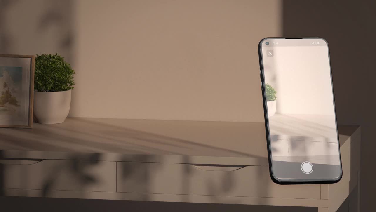白水壶全息图站在桌上电话显示增强现实视频下载