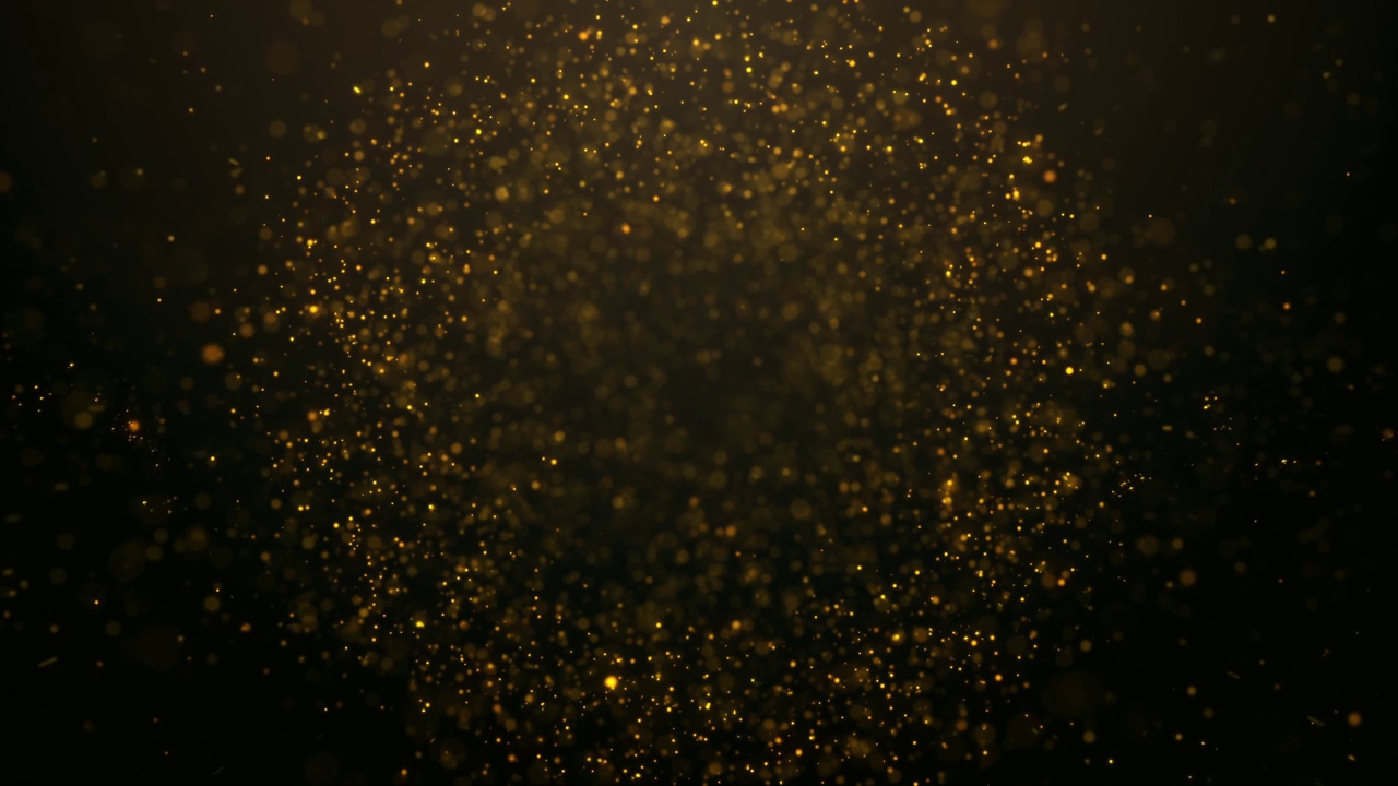 金色粒子抽象背景与闪亮的金色粒子星圈尘埃。视频下载