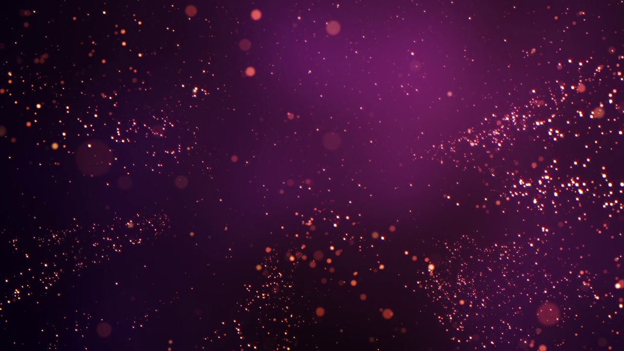 金色和紫色粒子抽象背景与闪亮的金色粒子星尘。视频下载