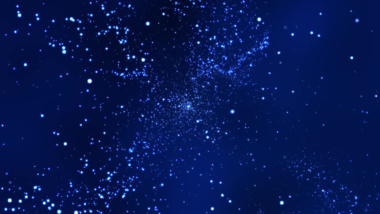 蓝色散景颗粒闪闪发光奖尘梯度抽象背景。视频素材