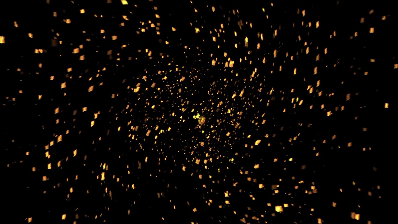 五彩纸屑金色的方形粒子抽象的背景。视频下载