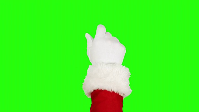 圣诞老人触屏手势。13日在1。绿色的屏幕。视频素材