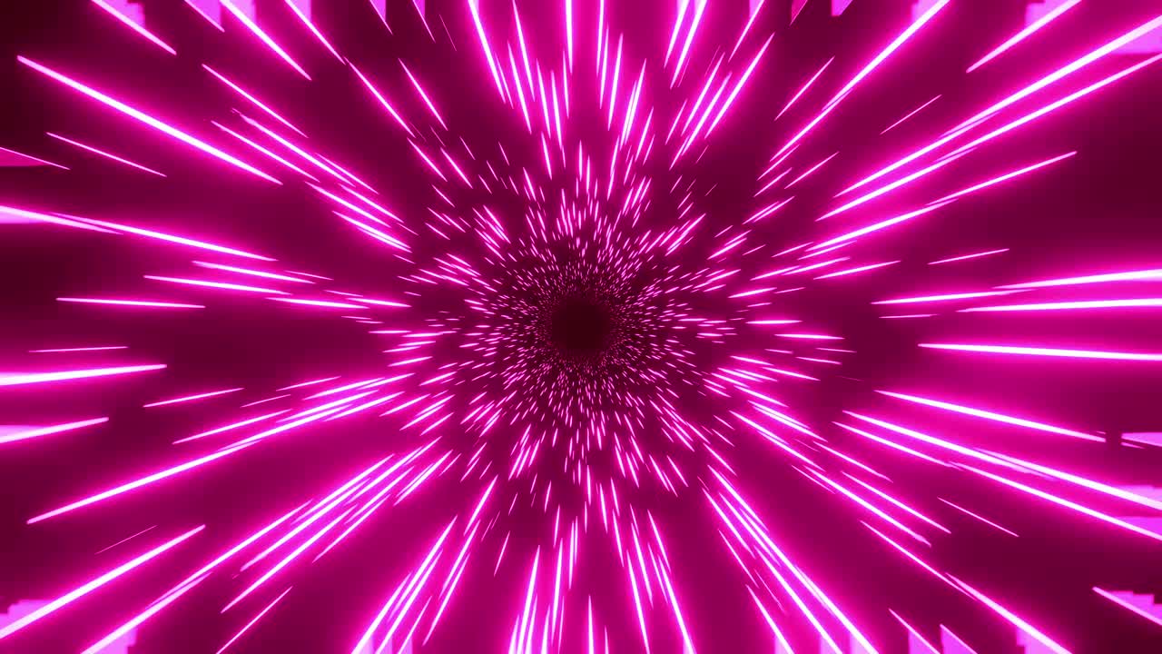 粉色超光速隧道。抽象创意宇宙科幻3D视频。毛圈的视频。超高速跳跃。叠加背景。无缝的动画。未来主义和令人印象深刻的设计视频下载