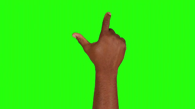美国黑人男性hand.Tablet。触屏手势。绿色的屏幕。视频素材