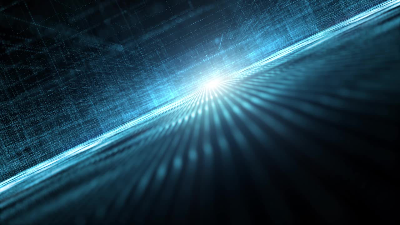 未来的现代数字技术道路在网络城市发光和蓝线。视频素材