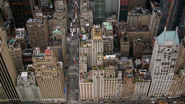 纽约市的建筑物，空中拍摄视频购买