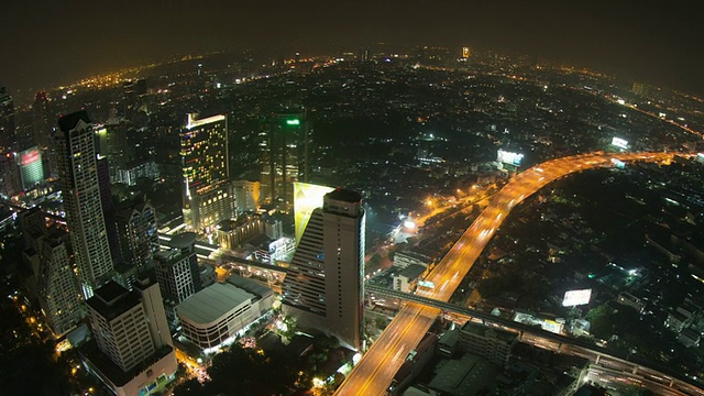 曼谷城市景观时间流逝鱼眼潘视频素材