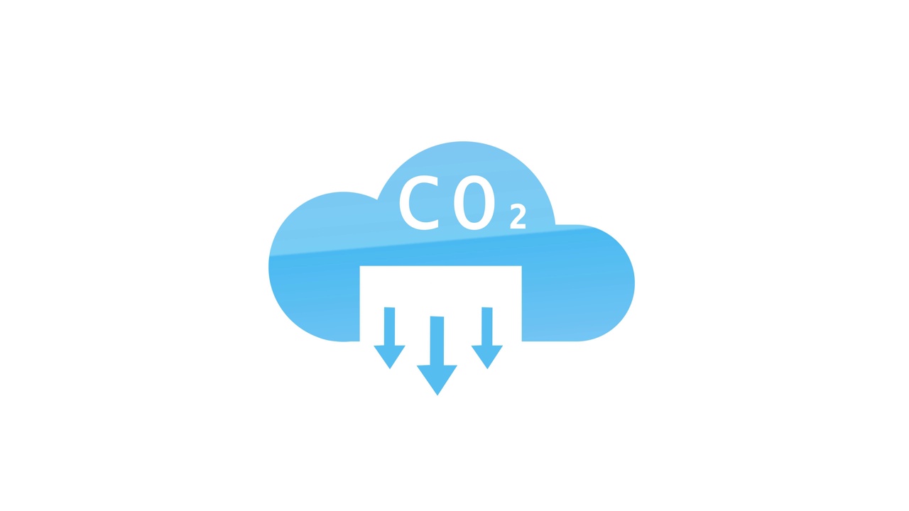 二氧化碳碳排放和减少概念图标动画。环境生态与大气保护视频素材