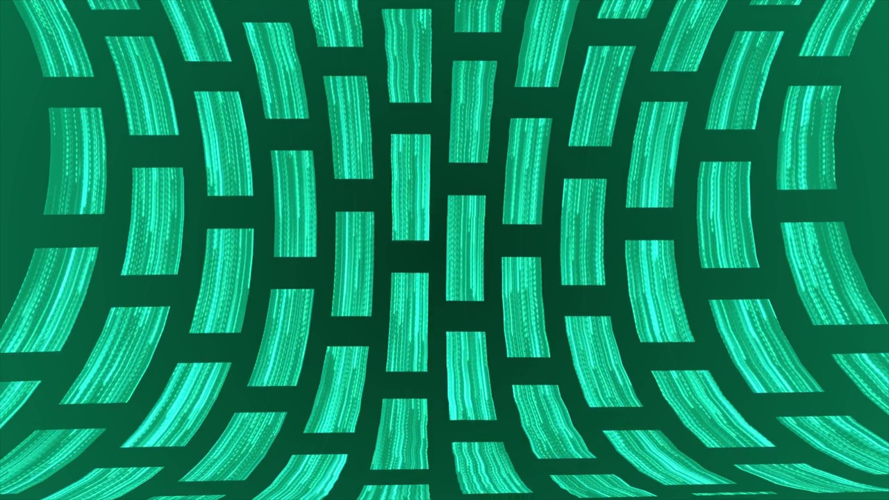 三维旋转盒子图案背景，绿松石三维背景视频下载