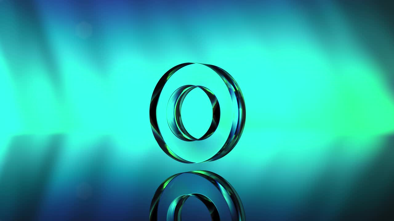 玻璃环和黑暗的水波纹循环视频素材