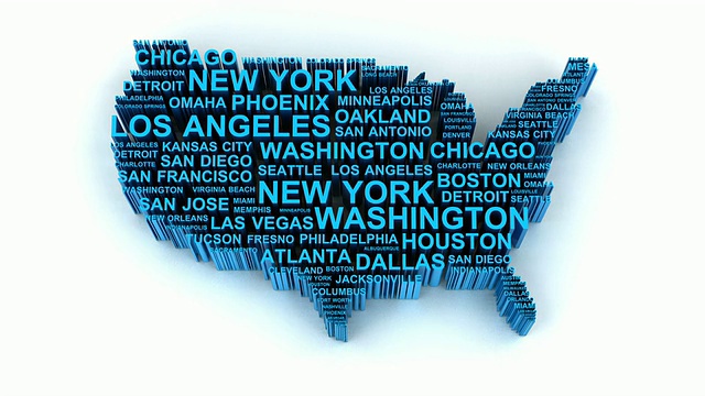 美国地图动画视频素材