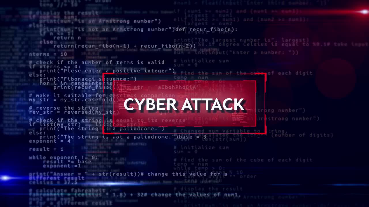 4K红色警报系统黑客安全漏洞计算机黑客警告信息被黑客入侵。视频素材