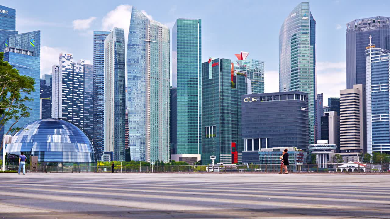 新加坡。金融大厦，艺术博物馆视频下载