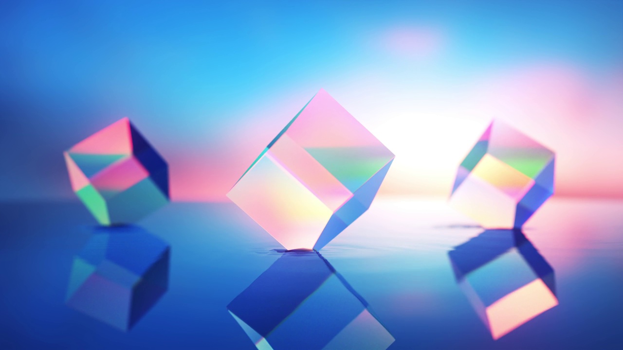 玻璃立方体和天空循环视频素材