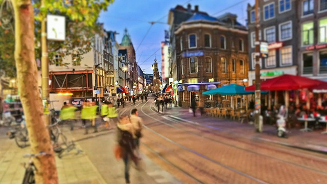 城市行人交通时间流逝阿姆斯特丹视频素材