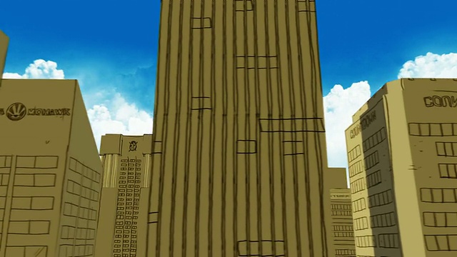3D卡通风格的城市循环动画视频素材