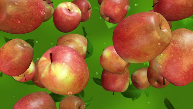 红苹果落下-慢动作视频素材