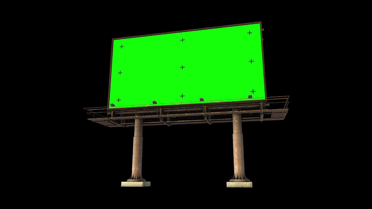 绿屏广告牌与色度键跟踪标记视频下载