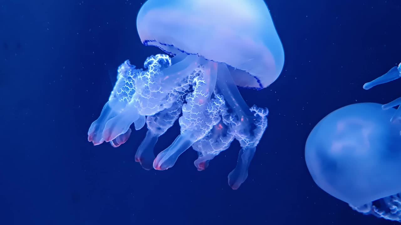 海里或水族馆里美丽的水母视频下载