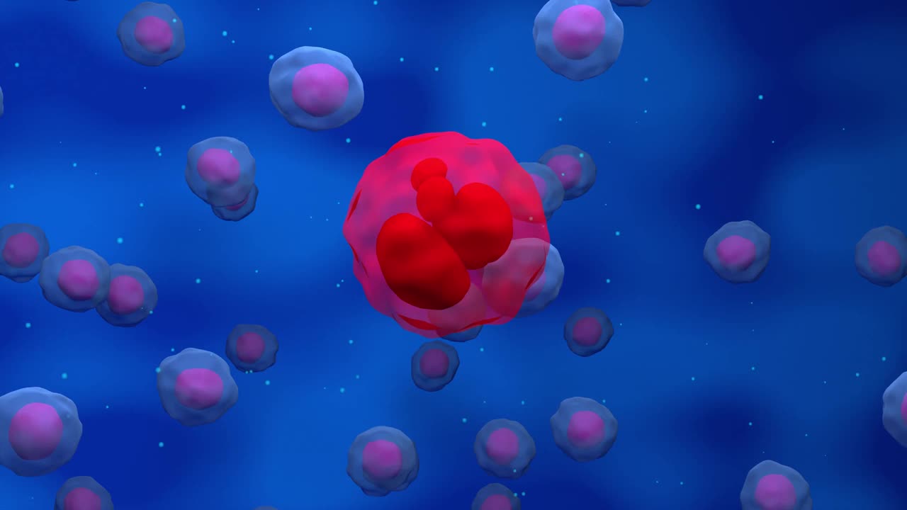 CAR - t细胞攻击，战斗和摧毁癌细胞- 3d渲染动画视频素材