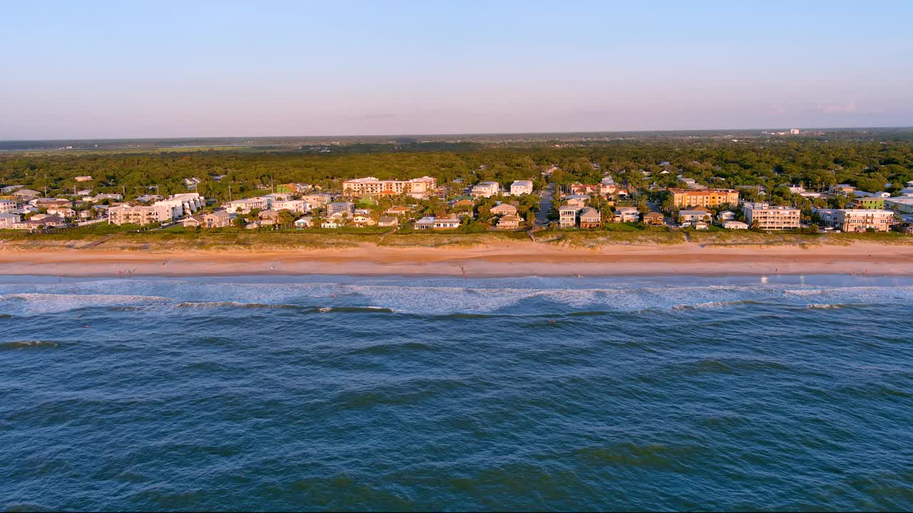 圣奥古斯丁FL海滩西地平线视图视频下载