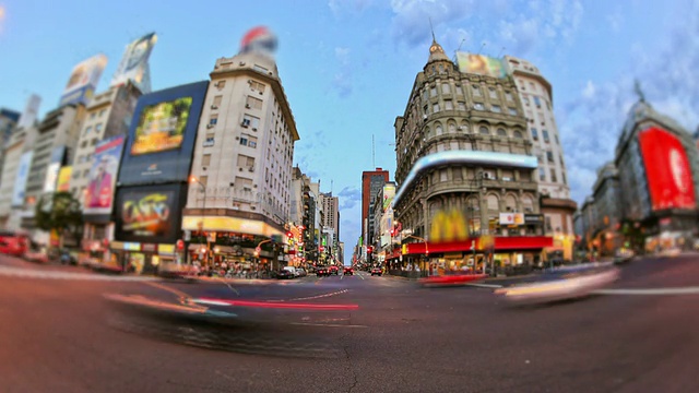 城市交通时间流逝布宜诺斯艾利斯视频素材