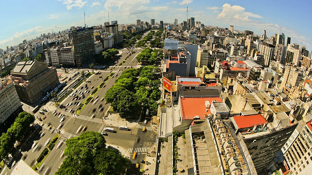 城市交通时间流逝布宜诺斯艾利斯上图视频素材