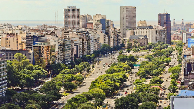 城市交通时间流逝布宜诺斯艾利斯上图视频素材